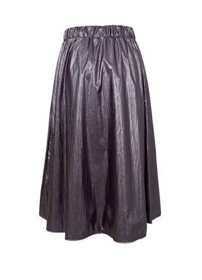 Paiton Metallic Midi Skirt in Gunmetal