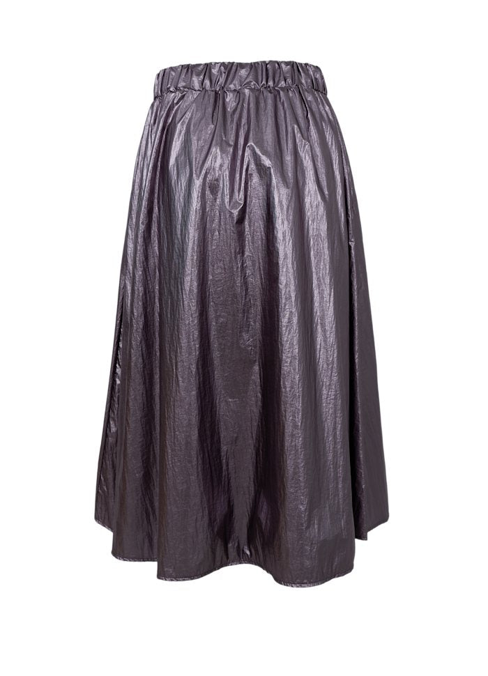Paiton Metallic Midi Skirt in Gunmetal