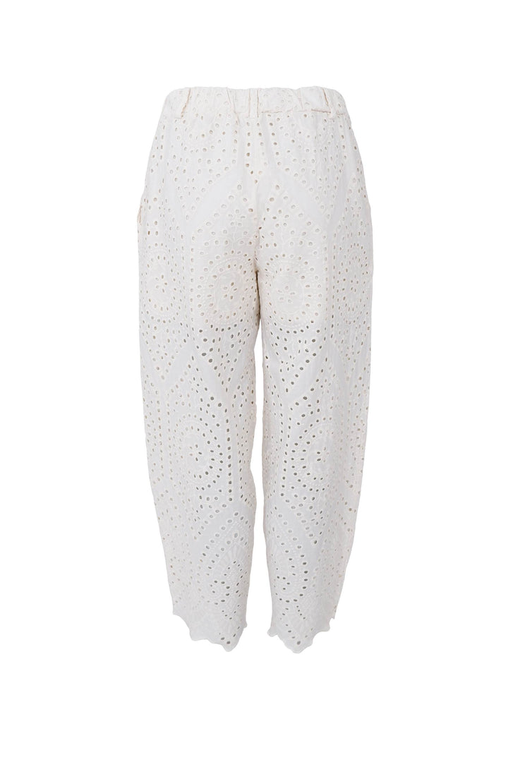 Frey Barrel Lace Trousers in Cream