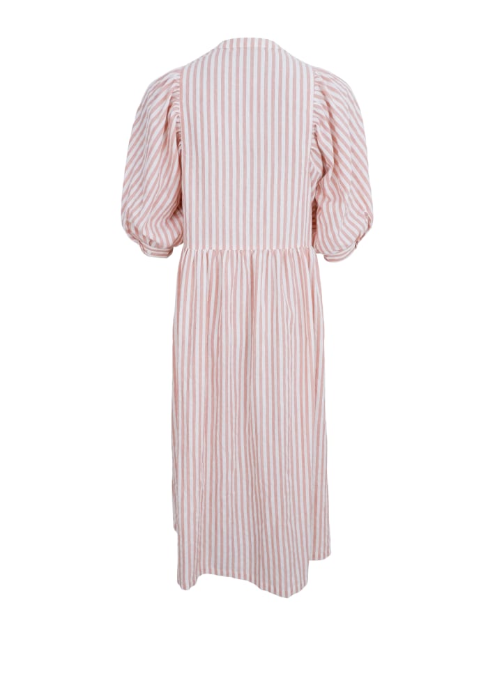 Selma Striped Dress in Rose Pink