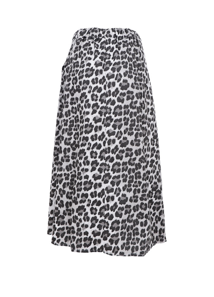 Abbie Midi Skirt in Grey Leo
