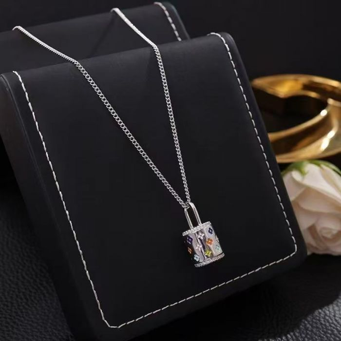 Mini Flower Padlock Necklace