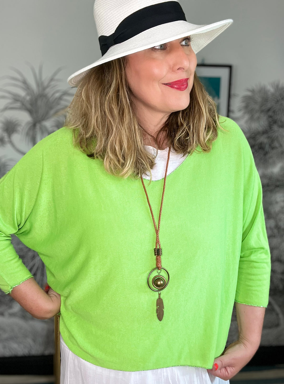 Lucy Summer Double Layer Top with Necklace