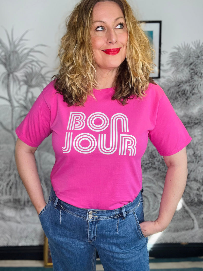 Blaire Bonjour Hot Pink T-Shirt
