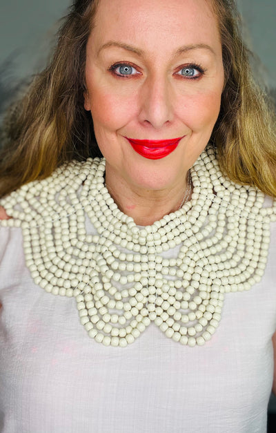 Iris Bead Big Statement Collar Necklace