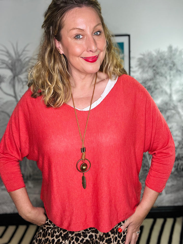 Lucy Summer Double Layer Top with Necklace