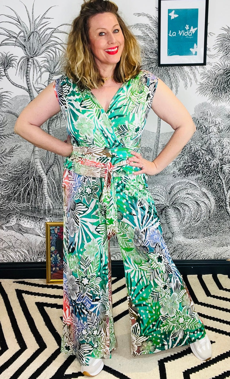 Tracey Jumpsuit in Tropical Star Print