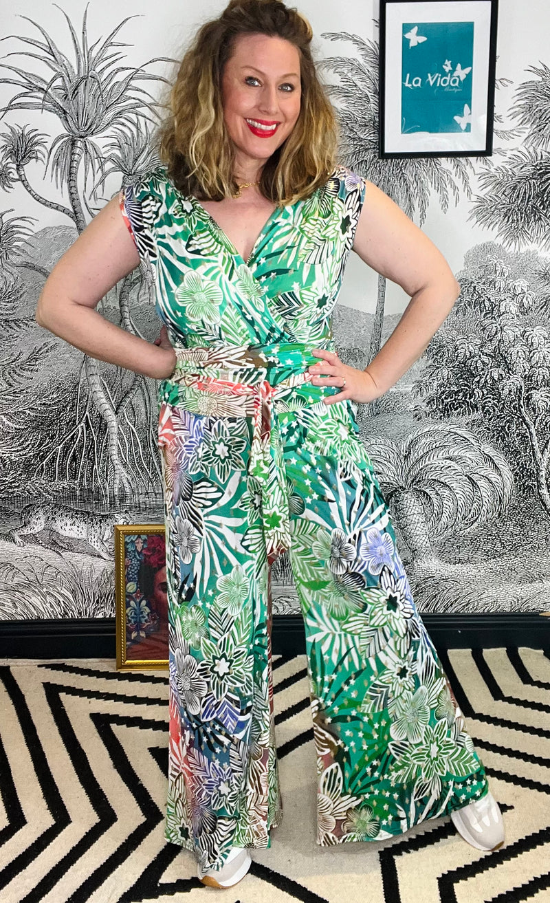 Tracey Jumpsuit in Tropical Star Print