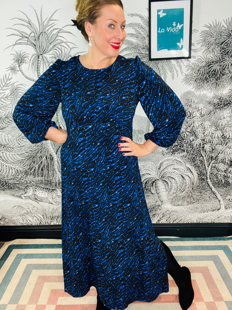 Zoey Zebra & Star Print Midi Dress