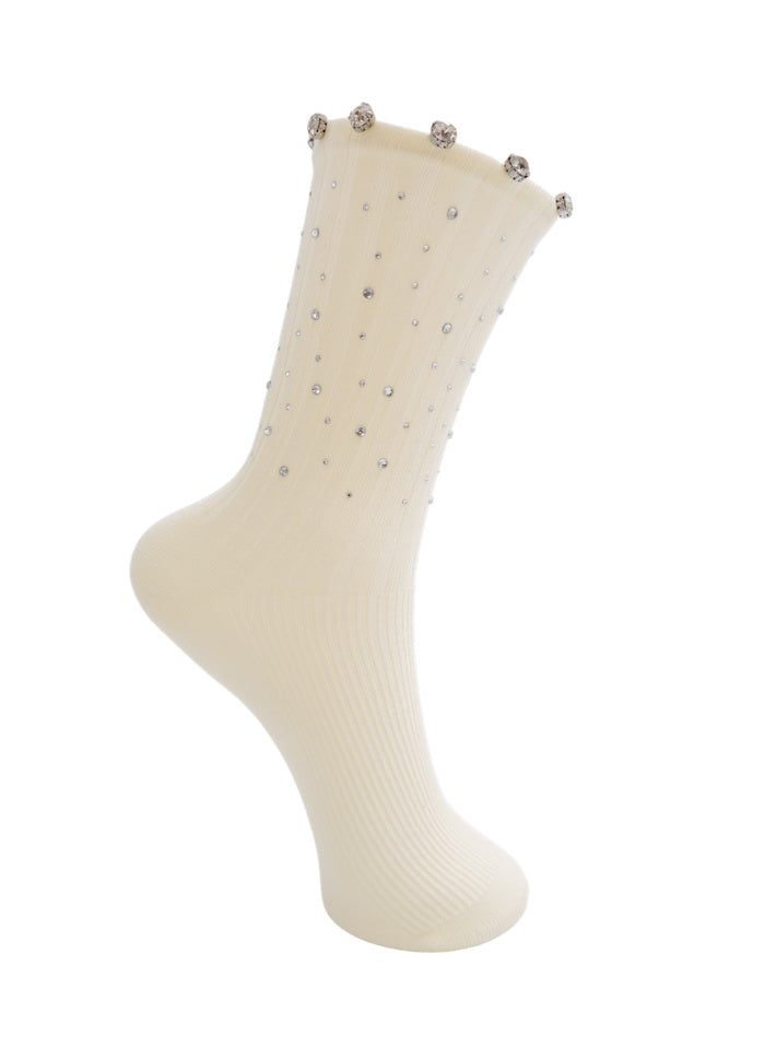 Diamond Rib Socks in Cream
