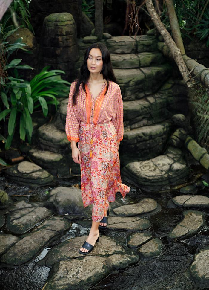 Luna Raglan Dress in Pacifique Orange