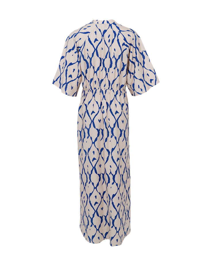 Chloe V-Neck Long Dress with Raglan Shaped Sleeve
