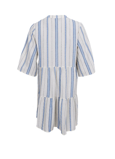 Mica Striped Boho Dress in Blue