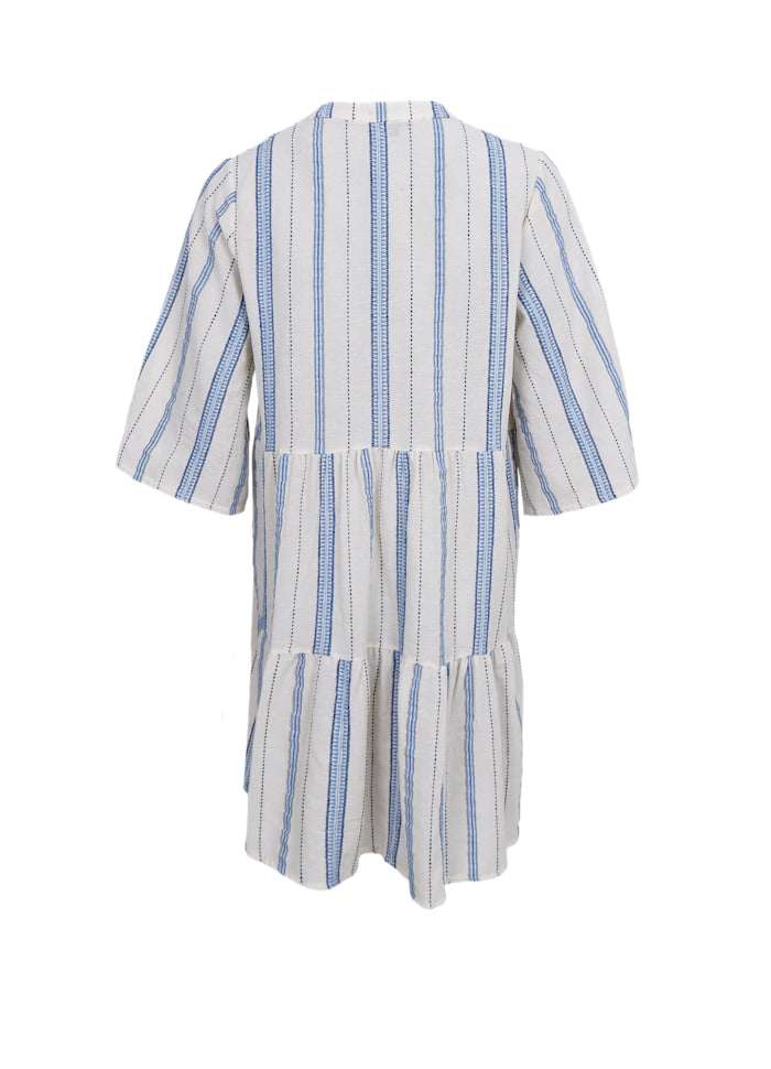 Mica Striped Boho Dress in Blue