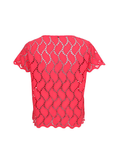 Freya Broderie Blouse in Red