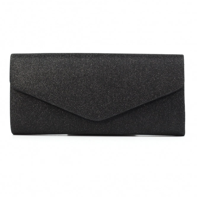 Kalina Black Sparkle Clutch Bag