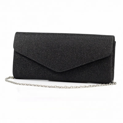 Kalina Black Sparkle Clutch Bag