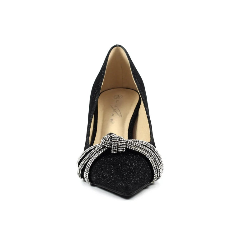 Kalina Black Sparkle Court Shoes