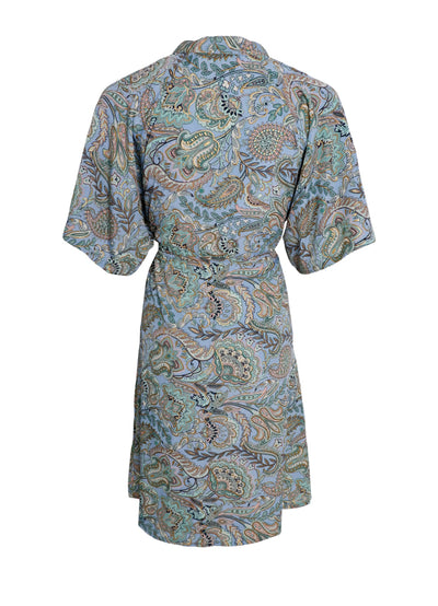 Luna Short Raglan Dress in Blue Garden Print