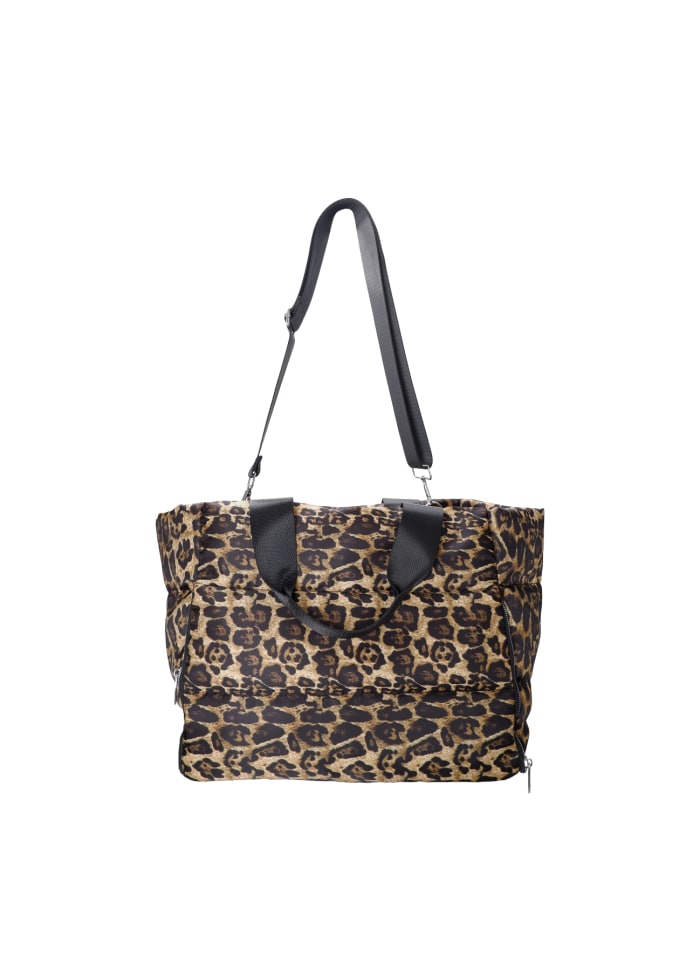 Nicky Quilted Shopper Bag in Khaki Leo