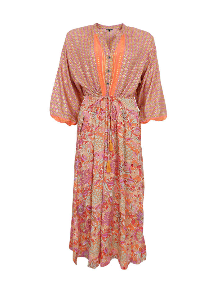Luna Raglan Dress in Pacifique Orange