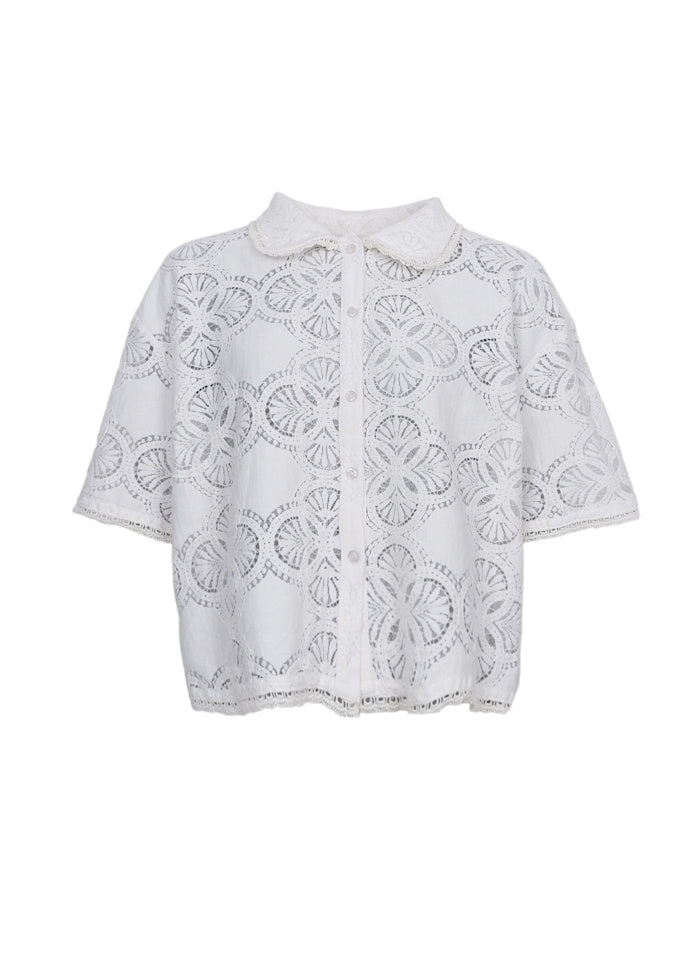 Milos Lace Blouse in Off-White