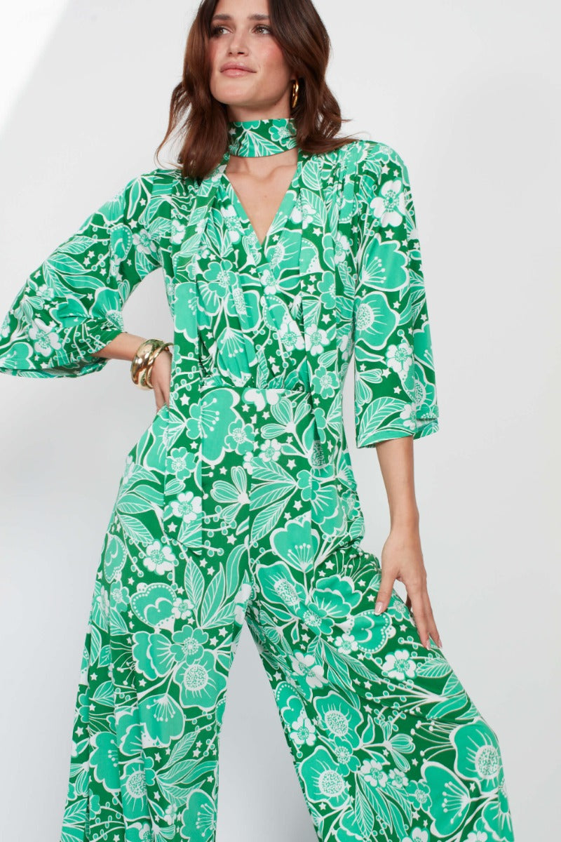 Laurie Jumpsuit in Wildflower Green