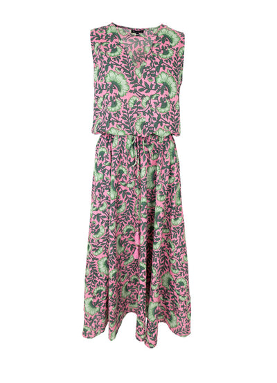 Flora Sleeveless Dress in Pink Dahlia