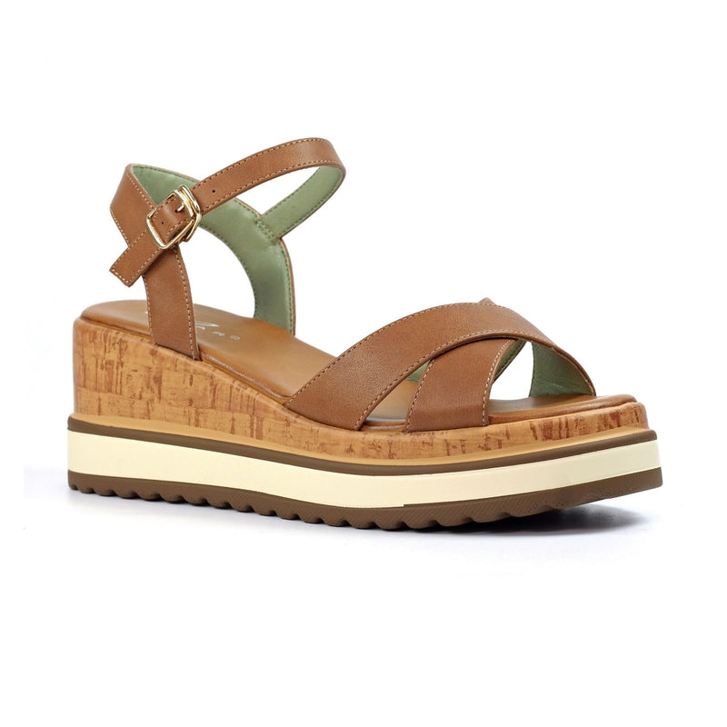 Libby Tan Brown Wedge Sandals