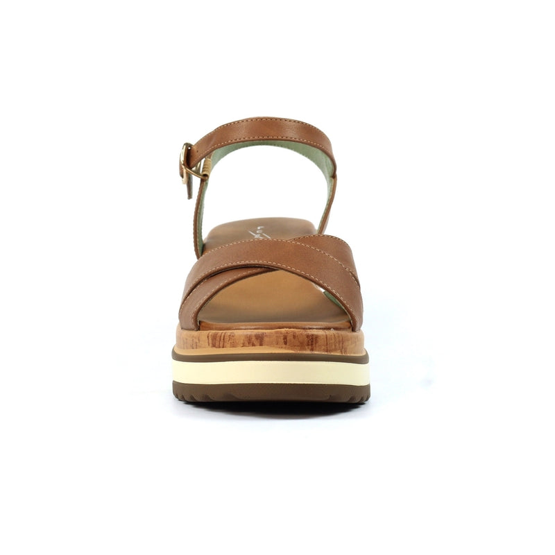 Libby Tan Brown Wedge Sandals