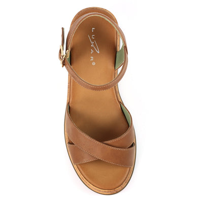 Libby Tan Brown Wedge Sandals