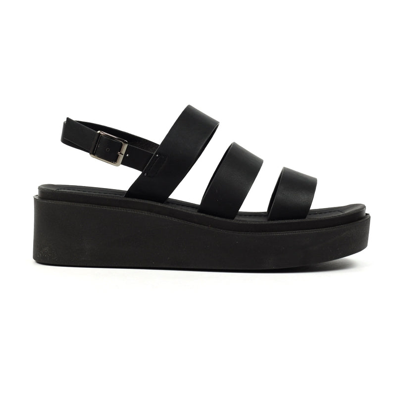 Lunar Lipstick Black Strap Sandals