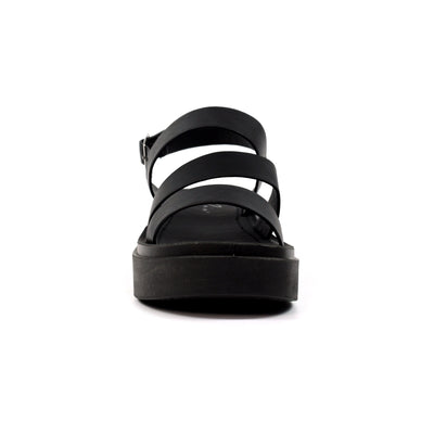 Lunar Lipstick Black Strap Sandals