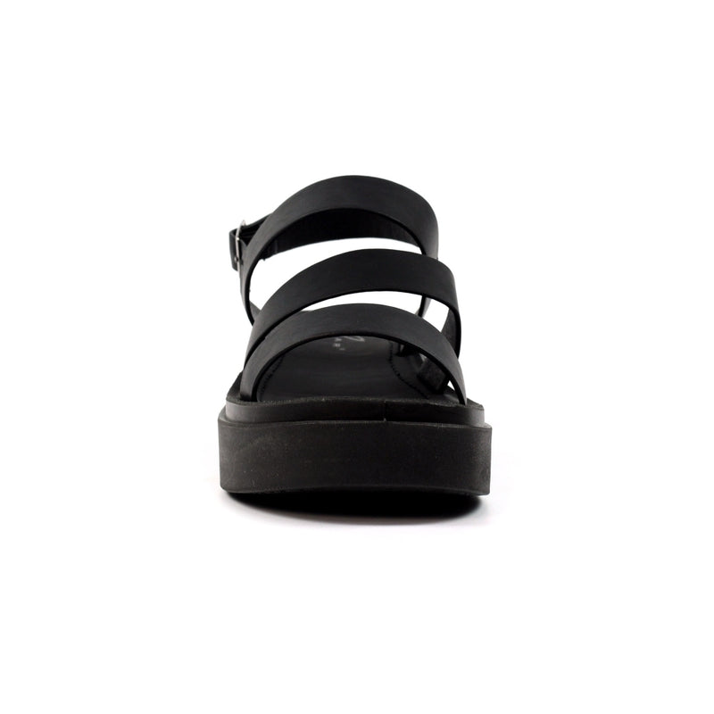 Lunar Lipstick Black Strap Sandals