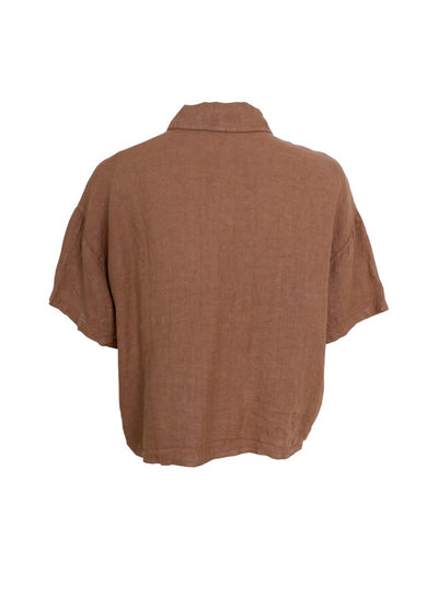 Melina Linen Short Sleeve Tie Shirt