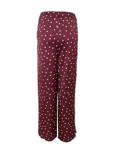Valery Polka Dot Satin Trousers in Plum