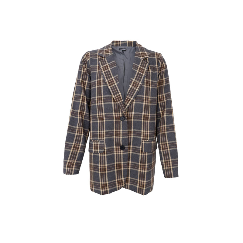 Nellie Plaid Brushed Blazer