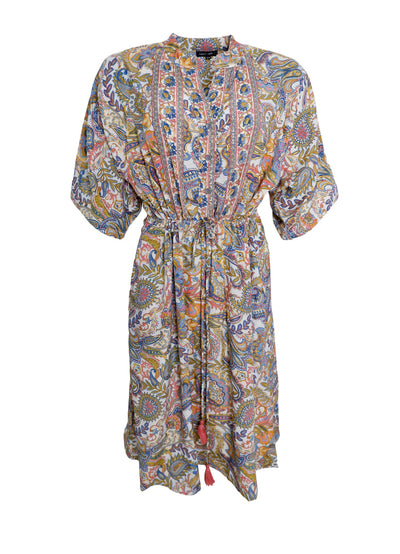 Luna Raglan Sleeve Short Dress in Summer Garden