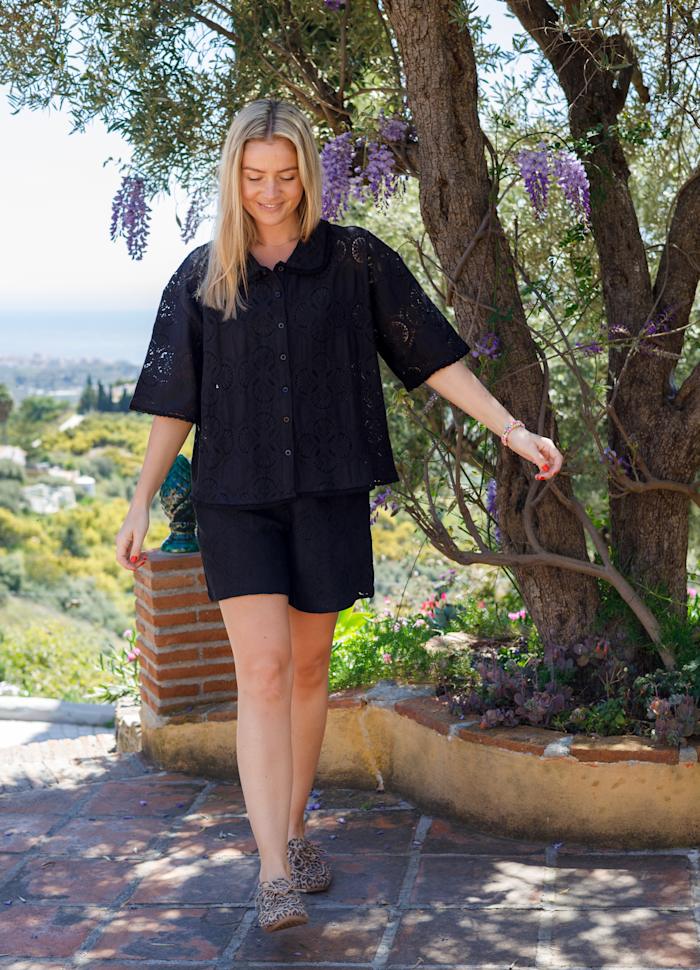 Milos Lace Shorts in Black