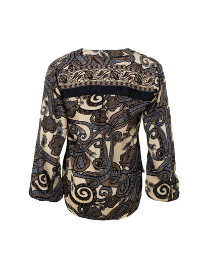Luna Blouse in Grey Paisley