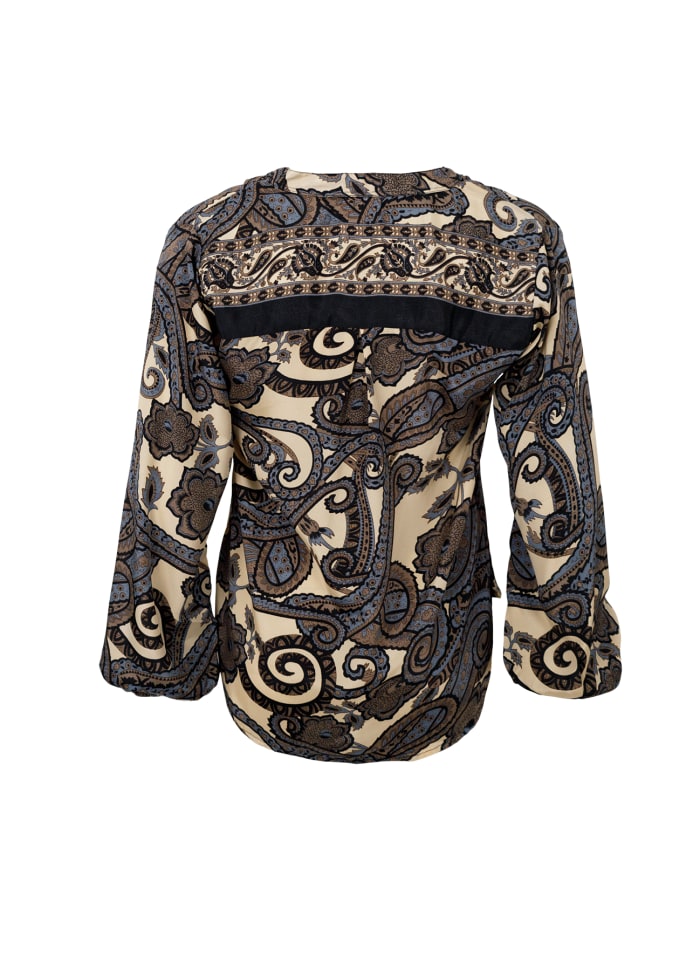 Luna Blouse in Grey Paisley