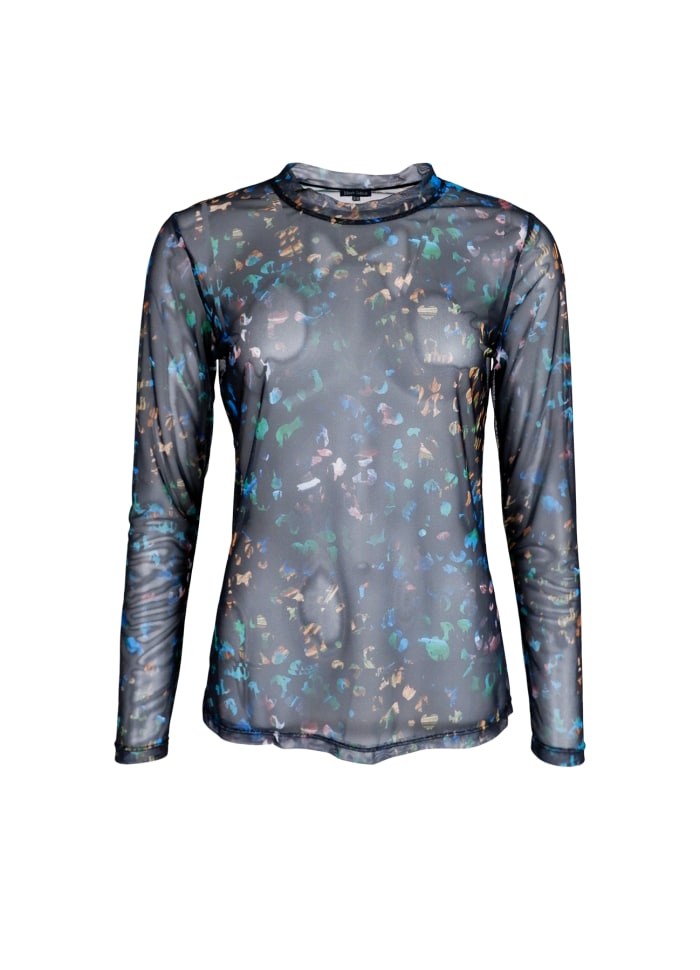 Florence Mesh Top in Multi Animal
