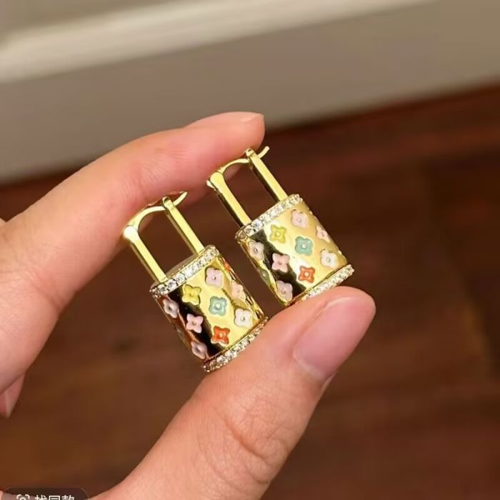 Mini Flower Padlock Earrings