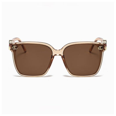 Large Square Frame Sunglasses with Initial Detail