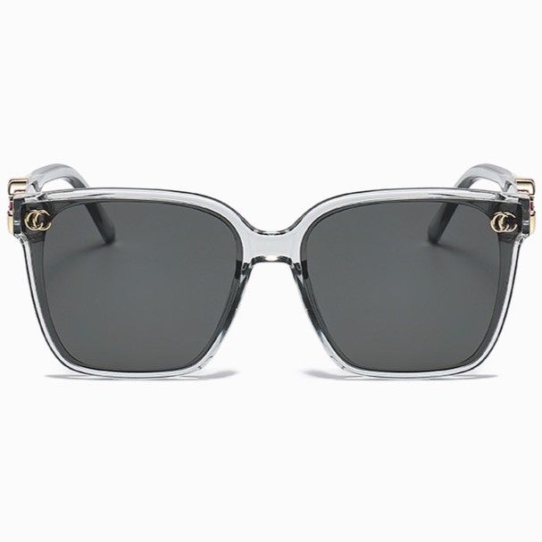 Large Square Frame Sunglasses with Initial Detail