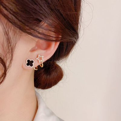 Clover Petal Star Stud Earrings