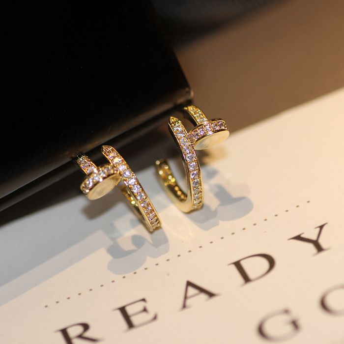 Nail Hoop Sparkle Earrings