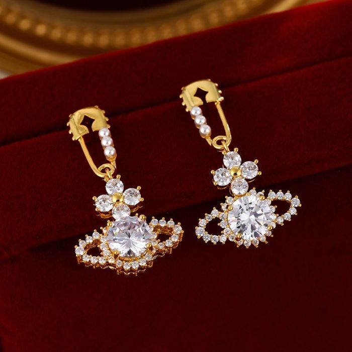 Crystal Orb Drop Earrings
