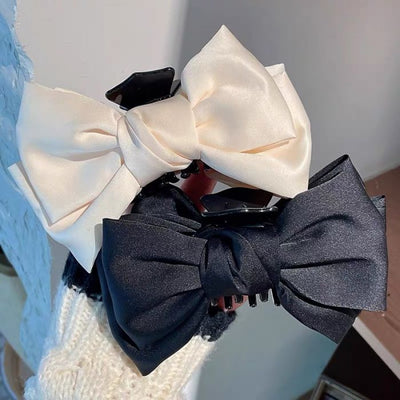 Statement Double Satin Bow Hair Claw