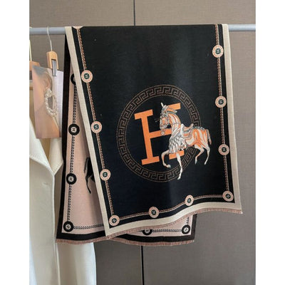 Equestrian Initial Winter Scarf
